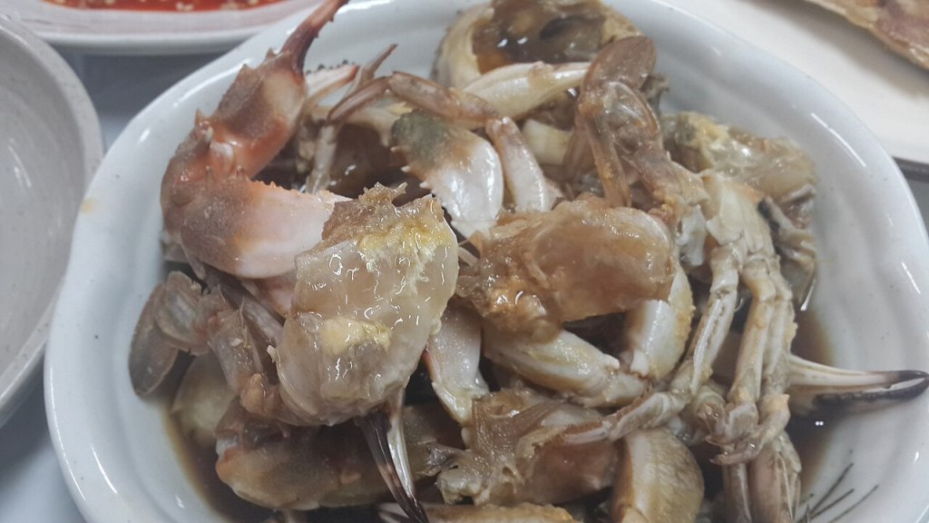 Ganjang gejang, raw crab marinated in soy sauce, photographed in Yeosu, South Korea