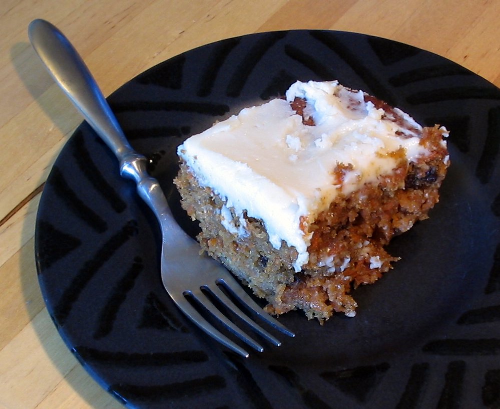 Carrot cake dessert similar to Nuknok's signature carrot-shaped croissant filled with cream cheese