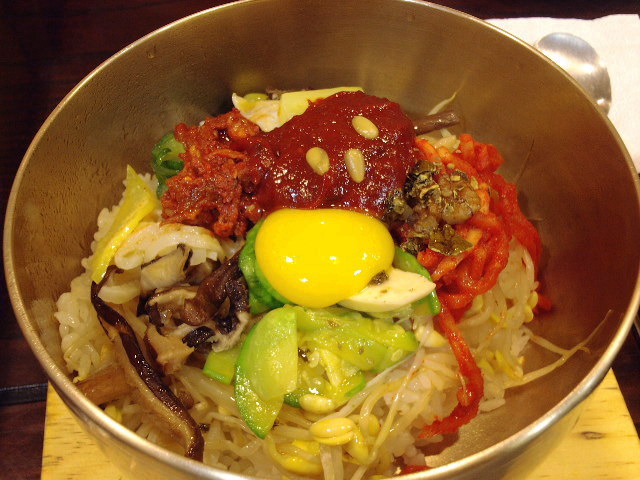 Jeonju bibimbap, the original mixed rice bowl dish served at Hankookjip since 1952
