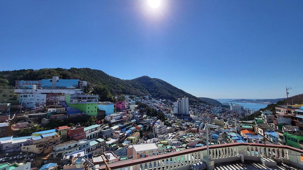 Colorful hillside view of Gamcheon Culture Village in Busan, the neighborhood featured in Moonlight Drawn by Clouds and LUCA: The Beginning