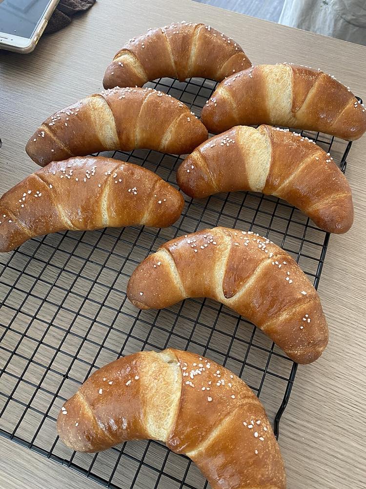 Korean salt bread (sogeumppang) fresh from a bakery