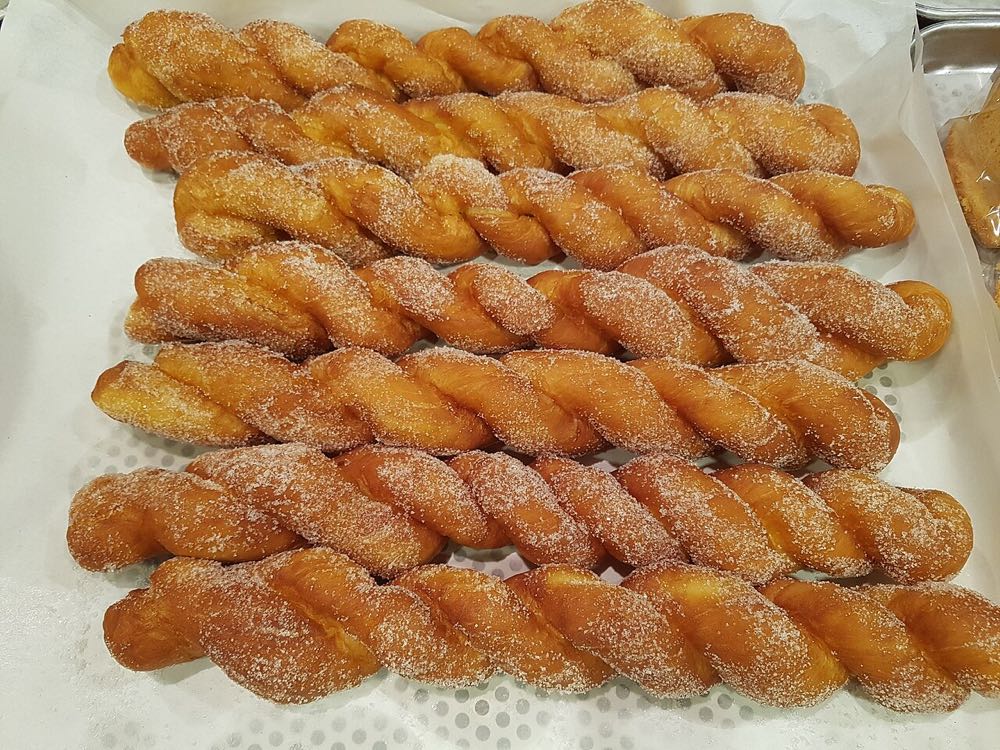 Kkwabaegi Korean twisted doughnuts, a classic Mangwon Market snack